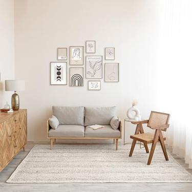 Imagem de HOMEMONDE Tapete de juta 1,8 m x 2,5 m retangular boho decoração de casa - off-white tecido à mão rústico vintage tapete trançado reversível para quarto, cozinha, sala de estar, corredor, sala de