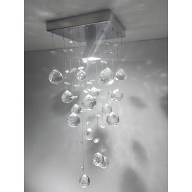 Imagem de Kit 2 Luminárias De Cristais k9 De 30mm Para Lavabo - LUZ DECOR, 40cm,