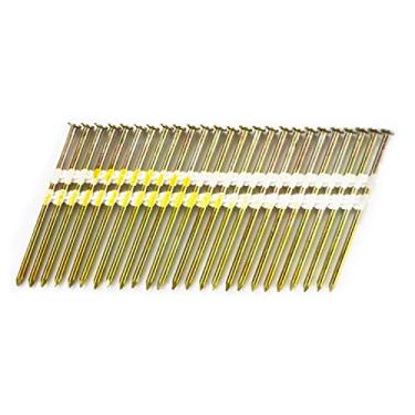 Imagem de BHTOP Pregos emoldurados de 9,5 cm, pregos agrupados de plástico com haste lisa EG de 21 graus para pregador de moldura, 3 1/4 x 0,131, (1000 por caixa)