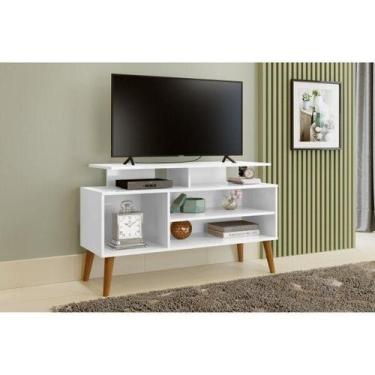 Imagem de Rack para TV até 42 Polegadas Pés Madeira Maciça Retrô Lyon - Carmolar