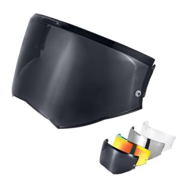 Imagem de VCOROS Protetor facial de viseira de capacete para substituição de viseira de capacete modular Advant X Carbon (preto)