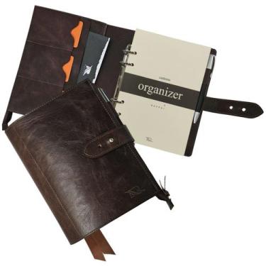 Imagem de Caderno Organizer Couro 232-R Personalizado Raffai Couros, Whisky