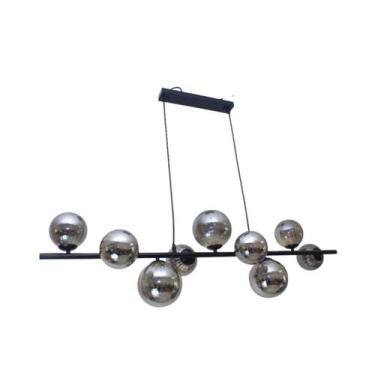 Imagem de Lustre Jaboticaba 9 Globos Preto Espelhado - Bronzil