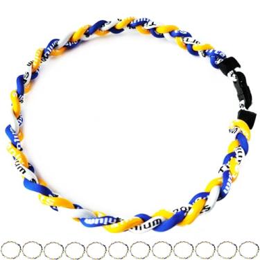 Imagem de Pacote com 12 colares de beisebol de corda de titânio tornado de corda de beisebol, 18", nylon e titânio, Sem Pedra Preciosa