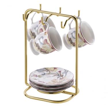 Imagem de Suporte Xícaras Pires De Café Dourado Future 1124dd