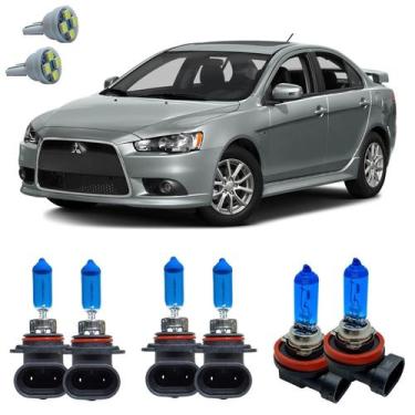 Imagem de Kit Lampadas Super Branca 8500k Lancer 2007 A 2015 + Led T10 - Cinoy/Q