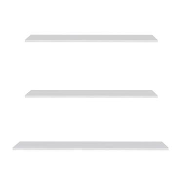 Imagem de Prateleira Flutuante De Quarto Infantil Kit 3 Suporte Invisível Cp2 Yara Branco - Lumil