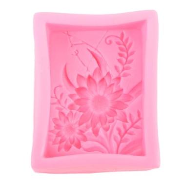 Imagem de Moldagem de Flores de Silicone, Bandeja de Fabricante de Fontes de Girassol para o Artesanato de Vela de Chocolate, Tornando o Molde de Decoração Flexível Não Bastão Adequado