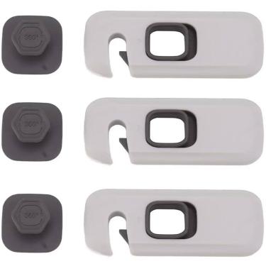 Imagem de Trava de Segurança Geladeira Gaveta Kit 3 unidades Protege Bebe Criança Evita Acidente Armario Porta Multiuso Resistente Fechadura