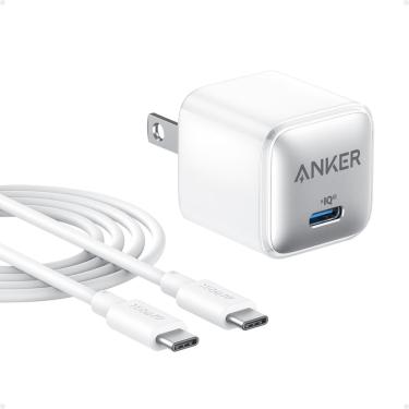 Imagem de Carregador Anker 511 Nano Pro 20W usb-c para iPhone 16/14 branco