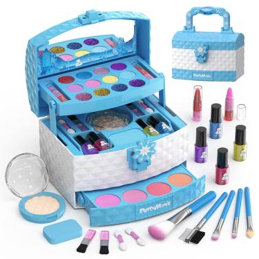 Imagem de Kit de maquiagem perryhome Kids for Girl, 35 unidades de cosmético lavável