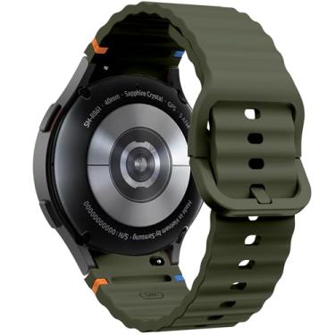 Imagem de DEALELE Pulseiras de substituição compatíveis com Samsung Galaxy Watch 7/6 / 5/4 de 40 mm / 44 mm / FE / 6 Classic / 5 Pro/4 Classic, pulseira de silicone sem lacunas de 20 mm para mulheres e homens