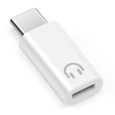 Imagem de BORLTER CLAMP Adaptador Lightning para USB C para fones de ouvido com suporte de controle de linha, adaptador de áudio Lightning para USB-C compatível com iPhone 16/15, iPad e outras portas de áudio