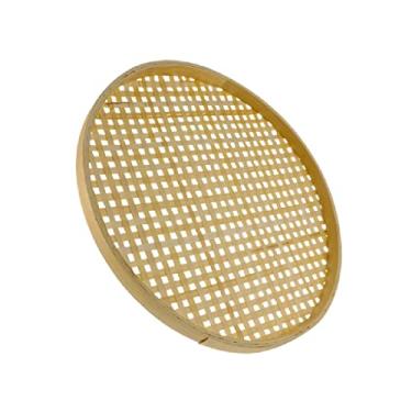 Imagem de Cesta decorativa de armazenamento de pão multifunções com peneira de bambu