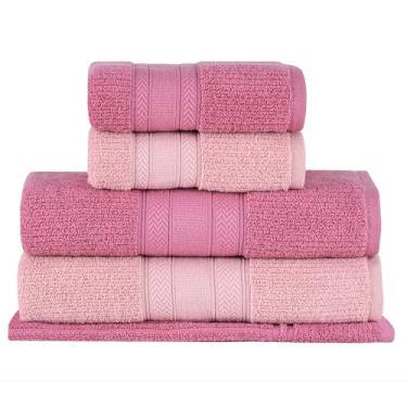 Imagem de Buddemeyer Jogo de Toalhas Melissa Extra Soft, Banho, Rosa/Rosa Claro, 5 peças