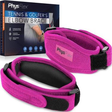 Imagem de Elbow Brace, pacote com 2 PhysFlex, para tênis e jogadores de golfe ma