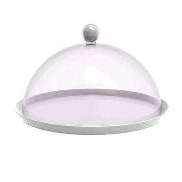 Imagem de Porta Bolo Bubble Crippa 25 Cm De Diametro Com Base Resistente E Cúpula Transparente -Branca