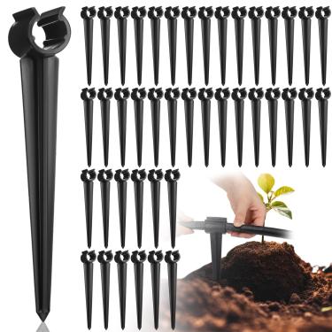 Imagem de Quzzil 50 peças de suporte de gotejamento de irrigação suporte de mangueira de tubulação de 1/2 polegada, tubo universal de linhas de gotejamento mangueira de tubulação para jardinagem pátio gramado