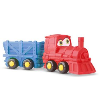 Imagem de Trem Trenzinho Locomotiva Vinil Borracha P/ Bebês - Silmar