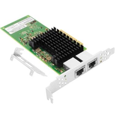 Imagem de Euqvos Placa de rede Ethernet PCIe para Intel X710-T2L X710-AT2 Chipset PCIe 3.0 X8 10Gb Dual Port RJ45 LAN Card compatível com Windows Server/Windows/Linux/VMware/ESX