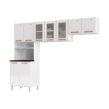 Imagem de Cozinha Compacta Aço 3 Peças Com Armário Para Forno-micro-ondas Multimóveis Cr20367 Branco