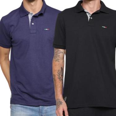 Imagem de Kit 2 Camisas Polo Itália Industrie Básica Estilo Piquet Premium Taman