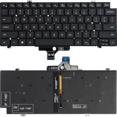 Imagem de Teclado com substituição retroiluminada para notebook Dell Latitude 7420 7430 7520 7530 5420 5421 5430 5431 5440, Precision 3470 3480 Series P/N: 0MV4X8, retroiluminação de layout dos EUA