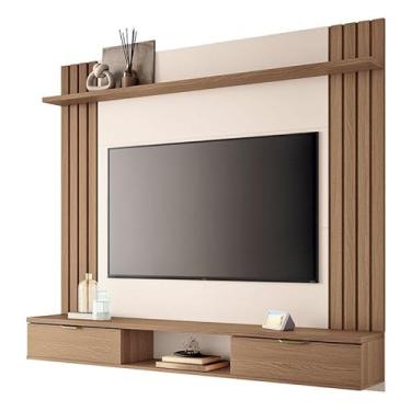 Imagem de Painel Home Suspenso Solus TV até 70" Polegadas Castanho/Off White