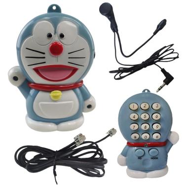Imagem de Mini Telefone Fixo Gato Doraemon Mesa C Headset Microfone
