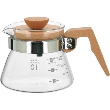 Imagem de Balzac Cafeteira 10X18X18Cm 400Ml Borosilicato Transp Tampa Madeira