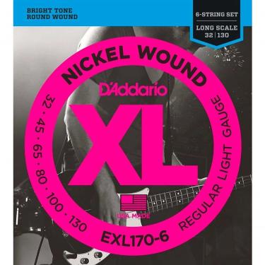 Imagem de Encordoamento Para Baixo D Addario Xl Nickel Wound Exl170-6 6 Cordas Escala Longa .032-.130