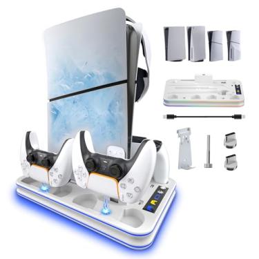 Imagem de OLYGIVE Suporte Para Ps5 E Ps Portal, Estação De Resfriamento Multifuncional, Carregador Controle Dualsense Edge, Inclui Fone Ouvido - Branco