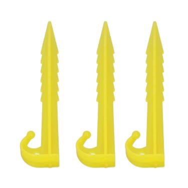 Imagem de 50 Pcs Tent Plástico Peg 5.5in Serrilhada Areia Estaca Alta Resistência ABS Praia Ao Ar Livre Spike Prego Camping Toldo (Amarelo)