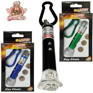 Imagem de Chaveiro Laser / Lanterna Com Mosquetao Colors A Bateria - Bons Cheff