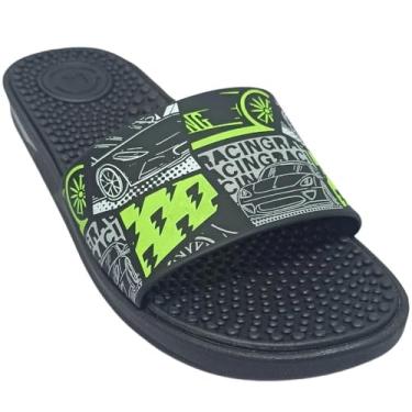 Imagem de Molekinho, Chinelo Molekinho Menino Infantil Macio e Prático Cor:Preto/Amarelo Neon/Cinza;Gênero:Masculino;Tamanho:32
