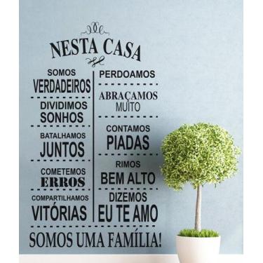 Imagem de Decoração de Parede Frase Nesta Casa para Cozinha e Sala - Gaudesivos