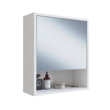 Imagem de Armário para Banheiro Slim 1 Porta e Espelho B85 Emovell, Branco