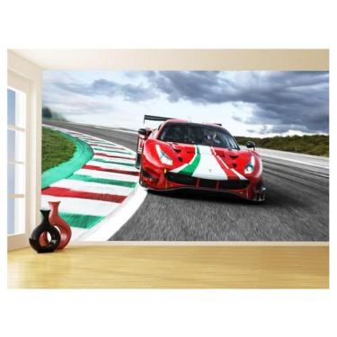 Imagem de Papel De Parede 3D Carro Ferrari Vermelha Pista 3,5M Car113 - Você Dec