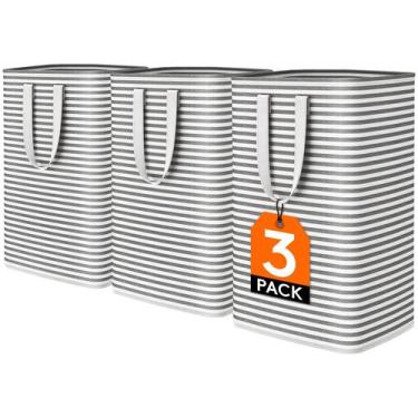 Imagem de Cesto de roupa suja Lifewit Large Dobrável 3x80L Impermeável
