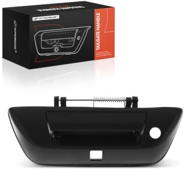 Imagem de A-Premium Maçaneta de porta traseira com orifício para câmera e fechadura compatível com Nissan Titan 2017, Titan XD 2016-2017, preto texturizado, substitui # 90606-EZ06B, 90606EZ06B