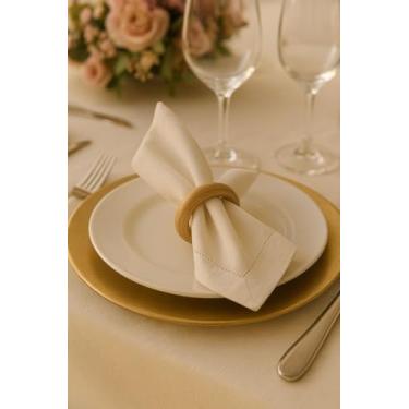 Imagem de Kit 12 Aneis Mesa Posta Argola Porta Guardanapo Prendedor Anel com Uma ou Duas Voltas Anel de Guardanapo (MADEIRA MARFIM, UNICO)