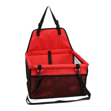 Imagem de Assento Cadeirinha Pet Para Carros Viajar Transporte Cachorro e Gatos-Raças Pequeno Porte até 10kg(Vermelho Sem Desenho)