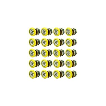 Imagem de Roldana Excêntrica para Box de Vidro, 30mm, Rolamento Blindado, Compatível com Vidros 8-10mm, Amarela (20)