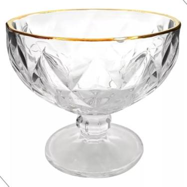 Imagem de Conjunto Jogo de 6 taças sobremesa diamound diamante 310ml sorvete transparente