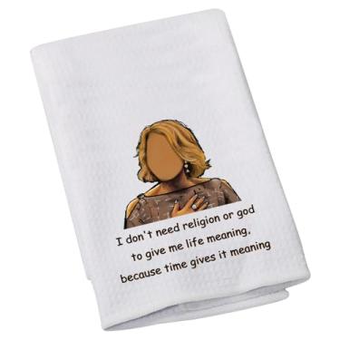 Imagem de Toalha de chá de TV temática lótus porque o tempo dá significado toalha de cozinha preto comédia drama amante da Tailândia engraçado presente de auto-valor (I Don't Need Religion)