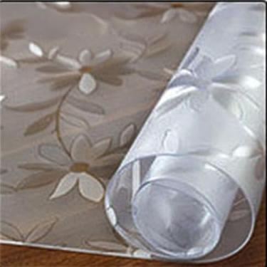 Imagem de Toalha de mesa transparente à prova d'água de PVC, vidro macio, protetor de mesa de centro para sala de estar e jantar, decoração para casa, Cosmos, 80x130 cm, 31x51 pol.