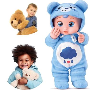 Imagem de Linda Brinquedo Ursinho Carinhoso Azul Para Criança Presente Dia Das C