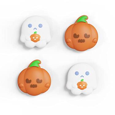 Imagem de playvital Capas Para Joystick De Halloween Nintendo Switch, Alças Joysticks Switch Lite, Capa Analógica Oled - Fantasma Assustador Com Abóbora