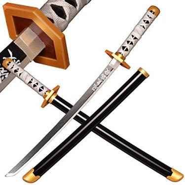 Imagem de SV Espada Samurai Anime de madeira, Espada Caçador de Demônios - Espada de Madeira Katana de Sabito, 73,66 cm