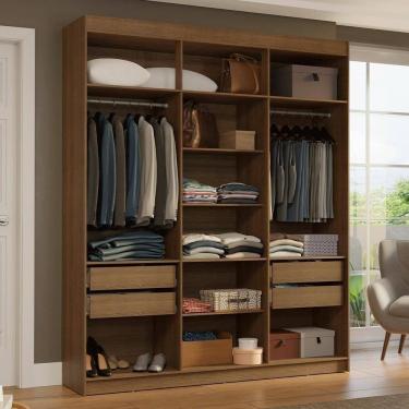 Imagem de Guarda-roupa Closet 4 Gavetas 180 Cm Venus Madesa Rustic